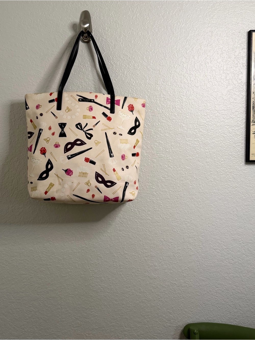 Kate Spade Hop To It Bon Shopper Tote WKRU4754 Cosmetic Masquerade Print